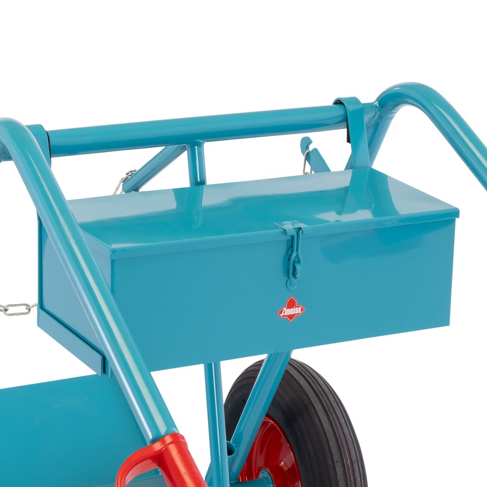 Numéro de l'image du produit 1: Caisse à outils pour diable pour bouteilles en acier Ameise® 2 bouteilles, vide, couvercle verrouillable, HxlxP 155 x 460 x 210 mm