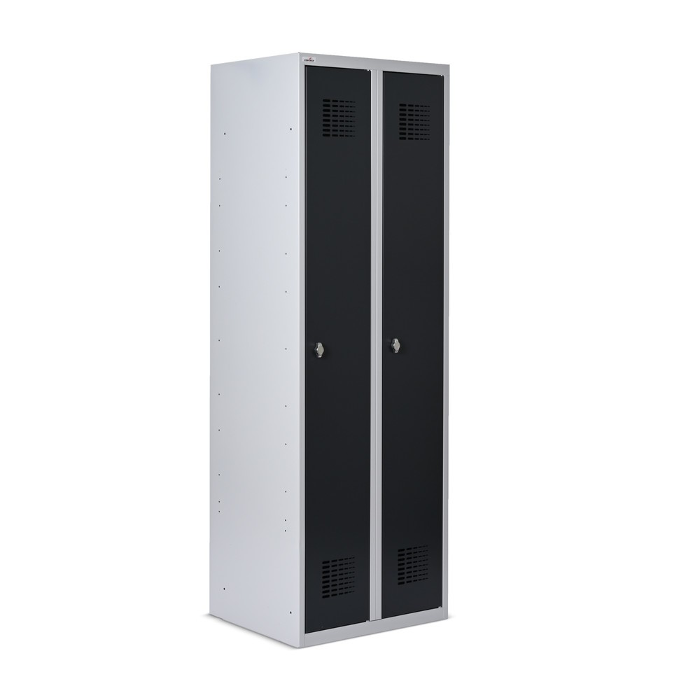 Numéro de l'image du produit 2: Casier au sol Steinbock®, 2 compartiments, fermeture à pêne tournant, HxlxP 1 800 x 600 x 500 mm, gris clair / gris anthracite