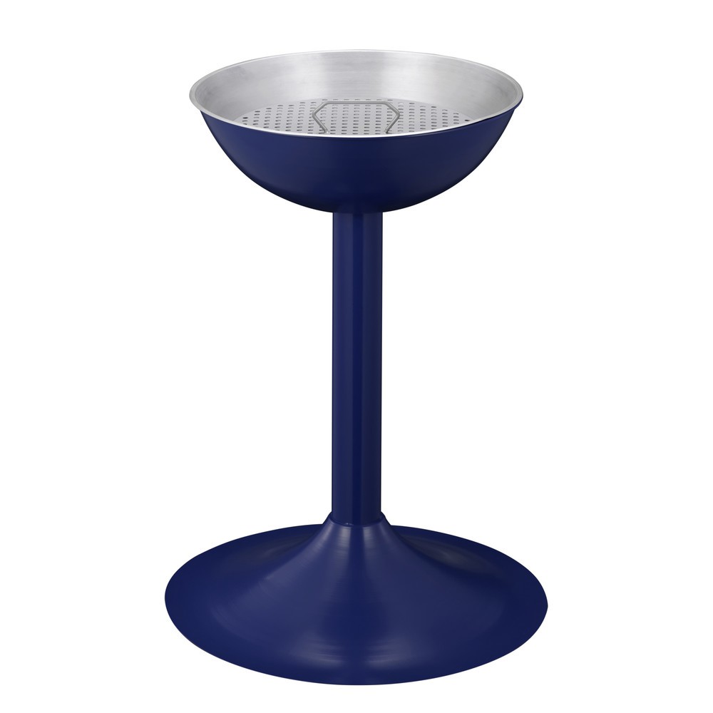 Numéro de l'image du produit 1: Cendrier sur pied en acier, avec insert et tamis, rond, bleu