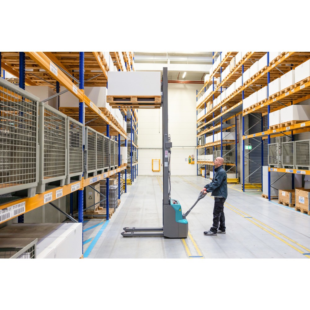 Numéro de l'image du produit 10: Gerbeur électrique Ameise® PSE 1.2, mât télescopique double, hauteur de levée 2 600 mm, capacité de charge 1 200 kg
