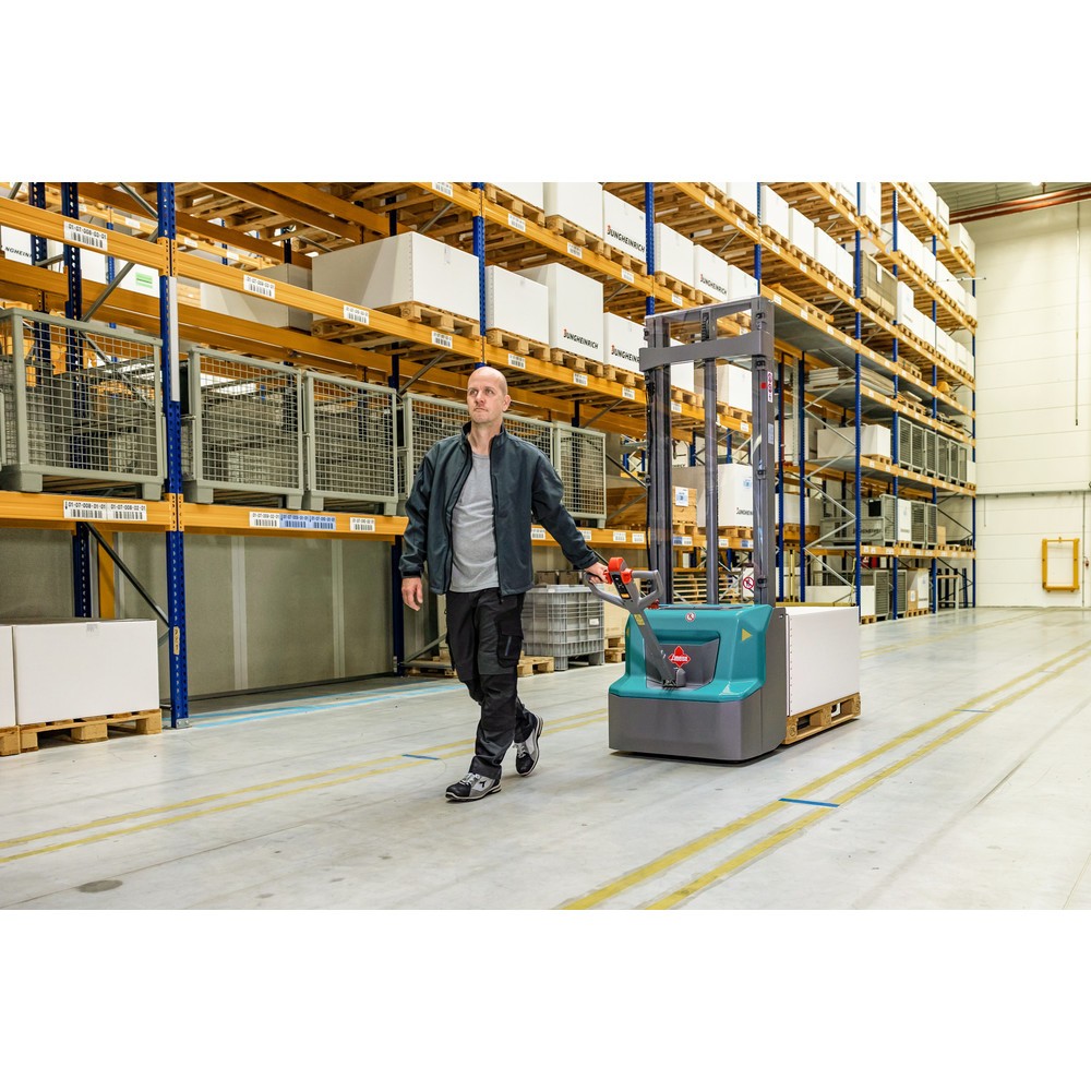 Numéro de l'image du produit 9: Gerbeur électrique Ameise® PSE 1.2, mât télescopique double, hauteur de levée 2 600 mm, capacité de charge 1 200 kg
