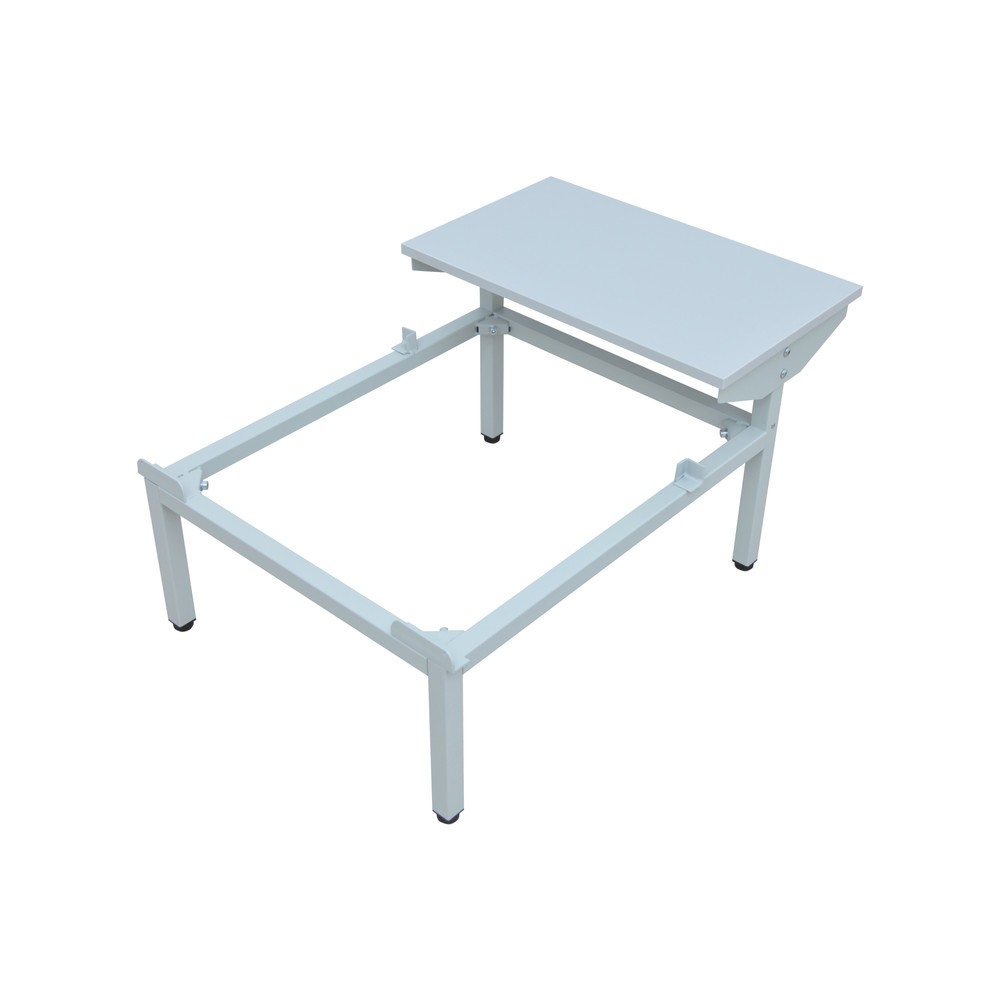 Numéro de l'image du produit 6: HEMMDAL Armoire-penderie avec banc HG-SB-2, fermeture à pêne tournant, 2 niveaux, 4 casiers, HxlxP 1 800 x 600 x 500 mm, gris clair