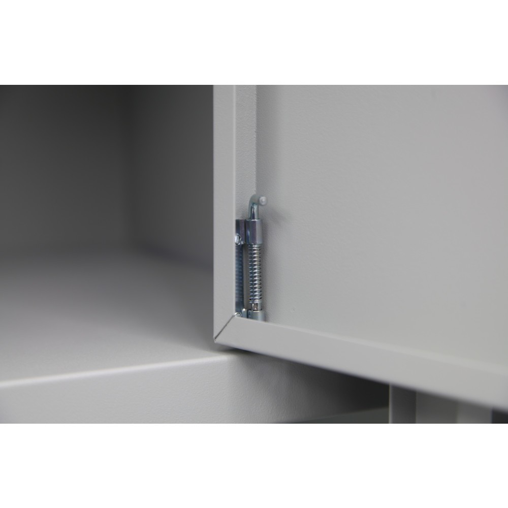 Numéro de l'image du produit 3: HEMMDAL Armoire universelle HUS-1, serrure à cylindre à pêne tournant, 4,5 HC, HxlxP 1 800 x 800 x 380 mm, tablettes galvanisées, gris clair