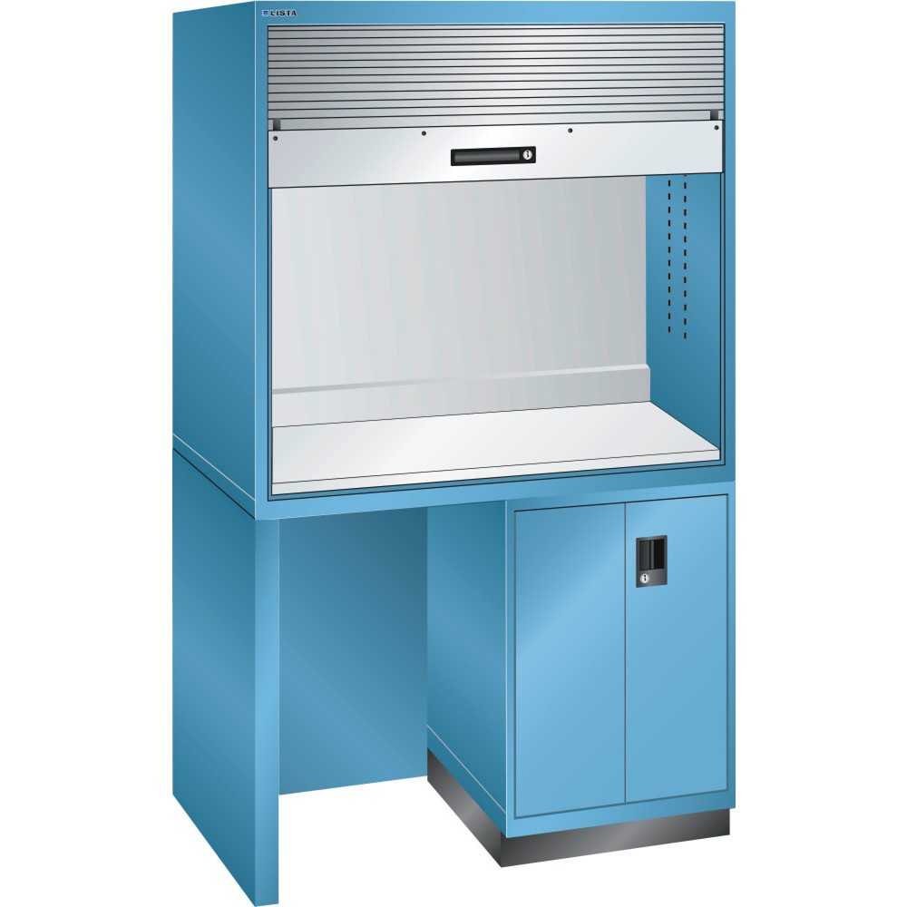 Illustration du produit: Station de qualité LISTA 2x36x36E, (lxPxH) 1 434x725x2 100 mm, sans multiprise, bleu clair