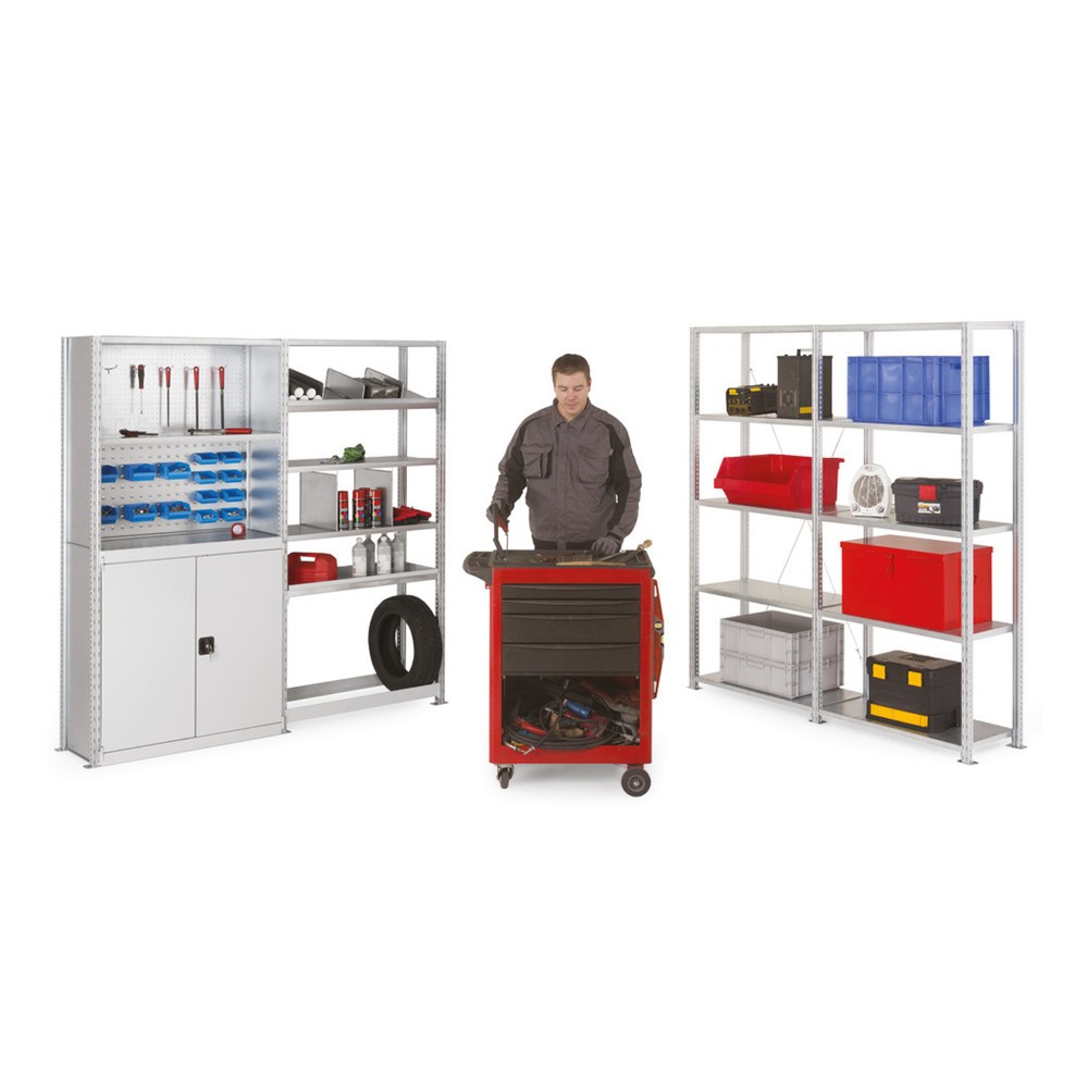 Numéro de l'image du produit 6: ManOrga Rayonnage à tablettes, TB, avec tablettes en panneaux d'acier, FL 340 kg, galvanisé, H x l x P 2 000 x 1 000 x 500 mm