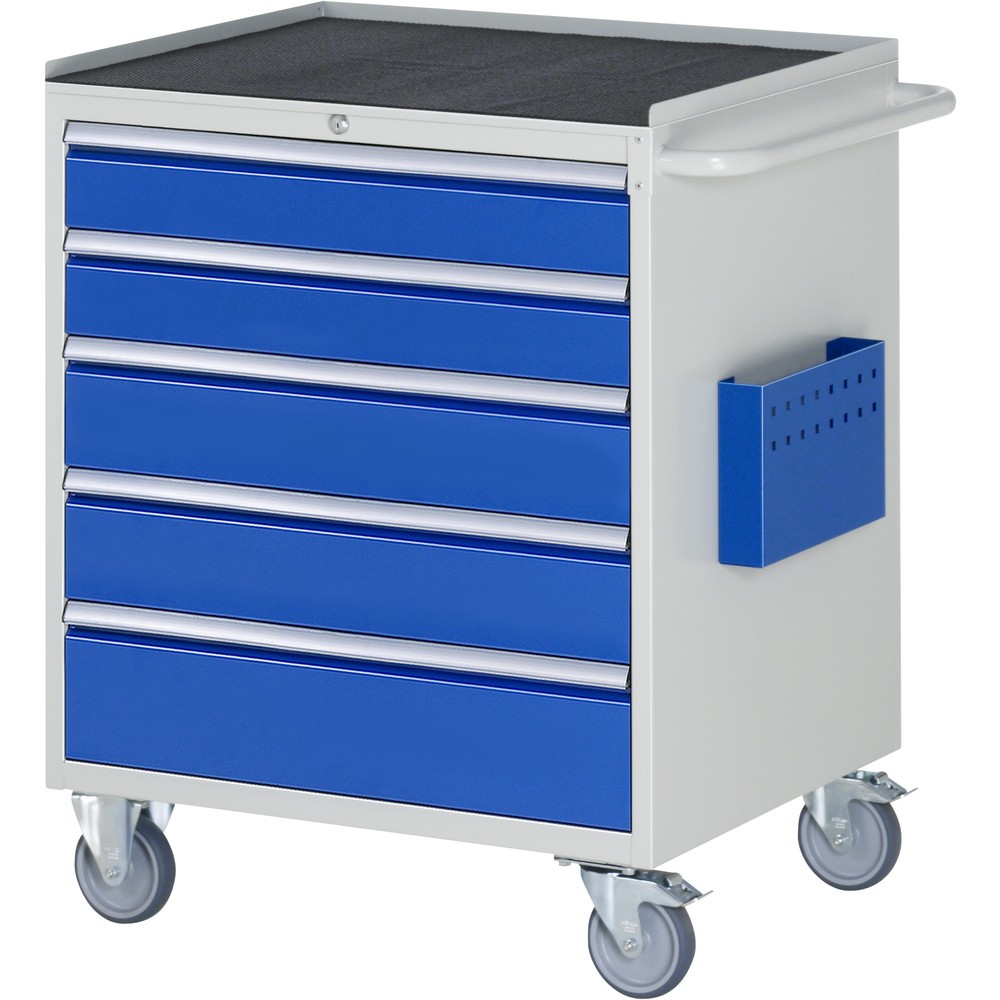 Illustration du produit: RAU Servante d'atelier série 7000, HxlxP 975 x 770 x 650 mm, avec 5 tiroirs taille XL, surface métallique