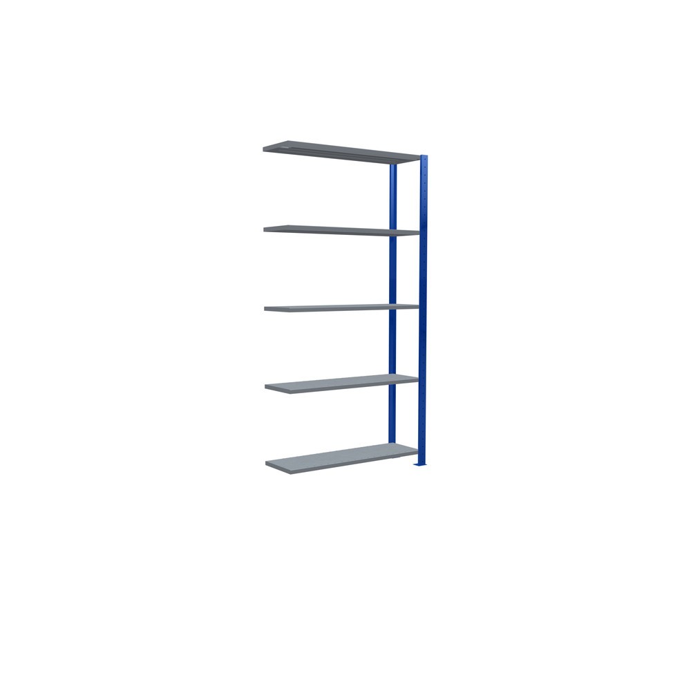 Numéro de l'image du produit 5: Rayonnage à tablettes SCHULTE, système enfichable, travée auxiliaire, CT 150 kg, bleu gentiane/galvanisé, H x l x P 2 000 x 1 000 x 300 mm